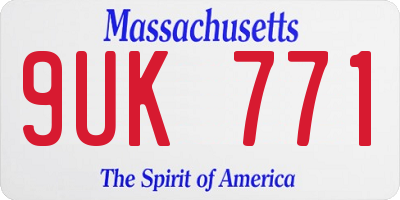 MA license plate 9UK771