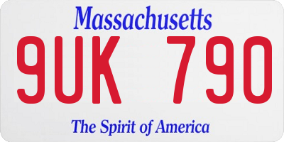 MA license plate 9UK790