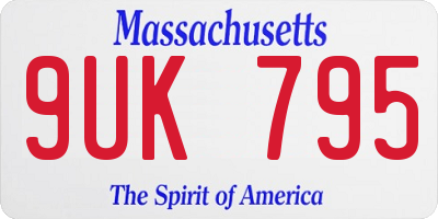MA license plate 9UK795