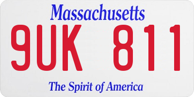 MA license plate 9UK811
