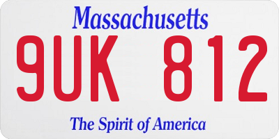 MA license plate 9UK812