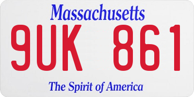 MA license plate 9UK861