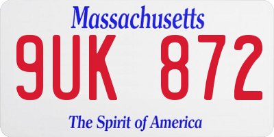MA license plate 9UK872