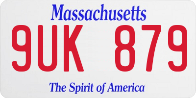 MA license plate 9UK879