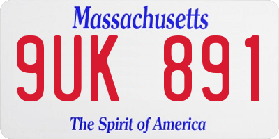 MA license plate 9UK891