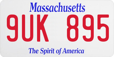 MA license plate 9UK895