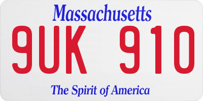MA license plate 9UK910