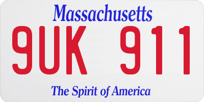 MA license plate 9UK911