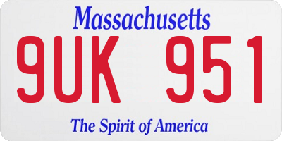 MA license plate 9UK951