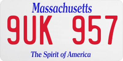 MA license plate 9UK957