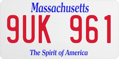 MA license plate 9UK961