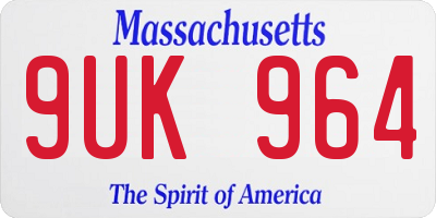 MA license plate 9UK964