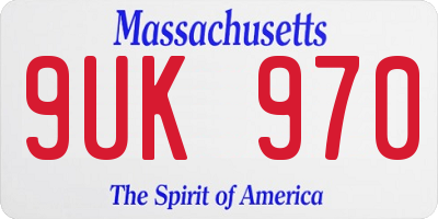MA license plate 9UK970