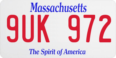 MA license plate 9UK972