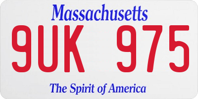 MA license plate 9UK975