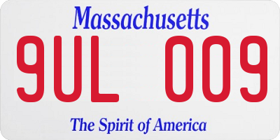 MA license plate 9UL009