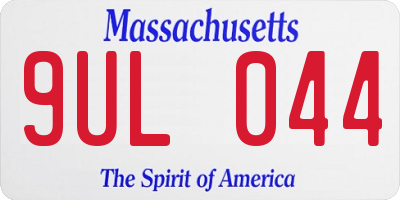 MA license plate 9UL044