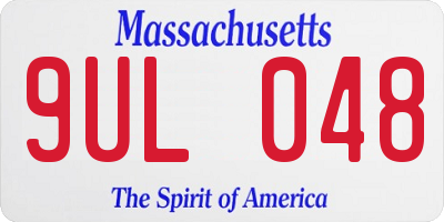 MA license plate 9UL048