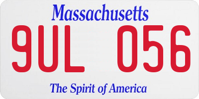 MA license plate 9UL056