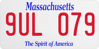MA license plate 9UL079