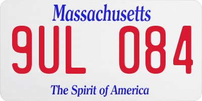MA license plate 9UL084