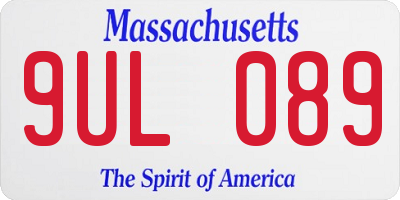MA license plate 9UL089