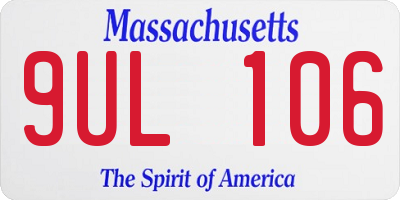 MA license plate 9UL106