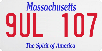 MA license plate 9UL107