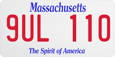 MA license plate 9UL110