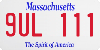 MA license plate 9UL111
