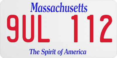 MA license plate 9UL112