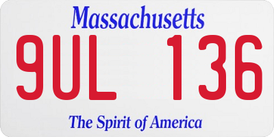 MA license plate 9UL136