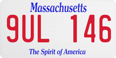 MA license plate 9UL146