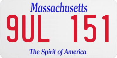 MA license plate 9UL151