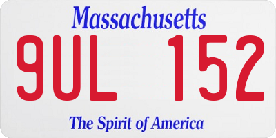 MA license plate 9UL152