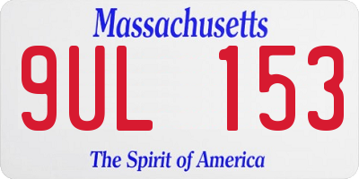 MA license plate 9UL153