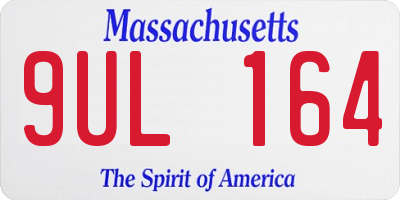 MA license plate 9UL164