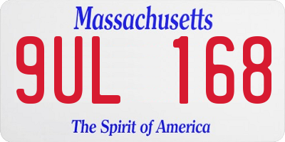 MA license plate 9UL168