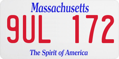 MA license plate 9UL172