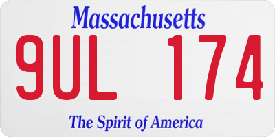 MA license plate 9UL174