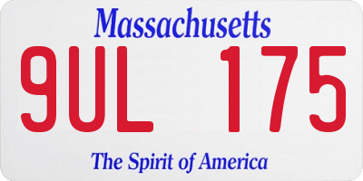 MA license plate 9UL175