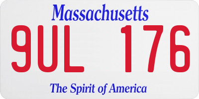 MA license plate 9UL176