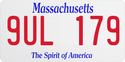 MA license plate 9UL179