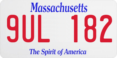 MA license plate 9UL182