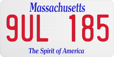 MA license plate 9UL185