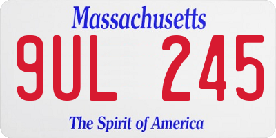 MA license plate 9UL245