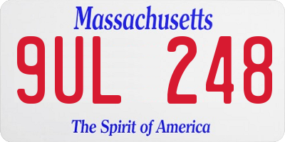 MA license plate 9UL248