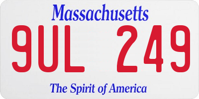 MA license plate 9UL249