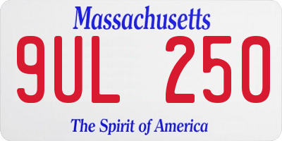 MA license plate 9UL250