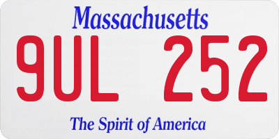 MA license plate 9UL252